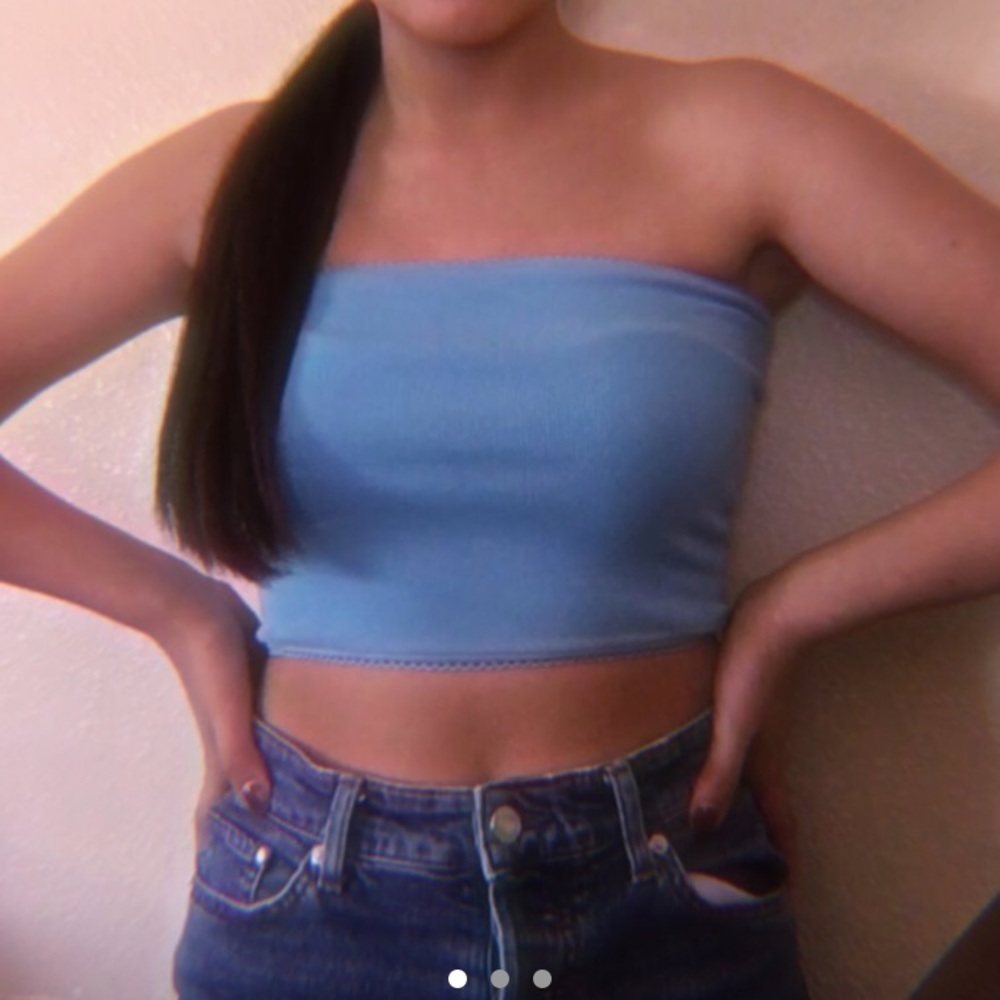 light blue tube top